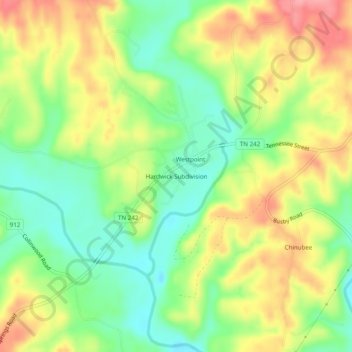Hardwick Subdivision topographic map, elevation, terrain