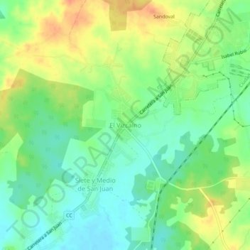 El Vizcaíno topographic map, elevation, terrain