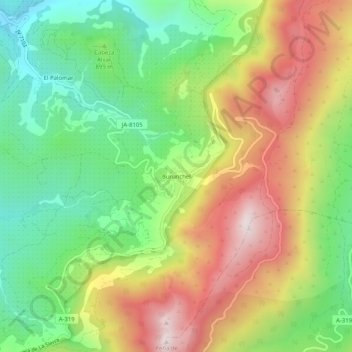 Burunchel topographic map, elevation, terrain