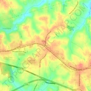 Colfax topographic map, elevation, terrain