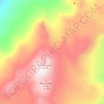 Sør-Jan topographic map, elevation, terrain