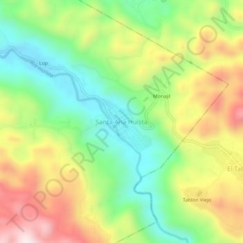 Santa Ana Huista topographic map, elevation, terrain