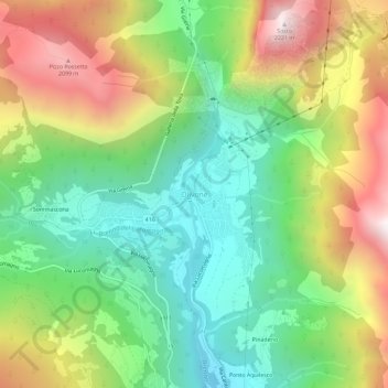 Olivone topographic map, elevation, terrain