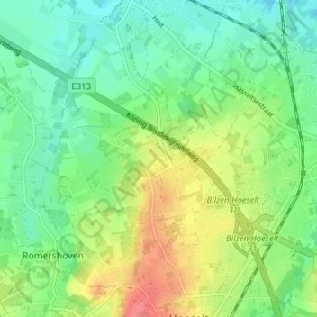 Onze-Lieve-Vrouw topographic map, elevation, terrain