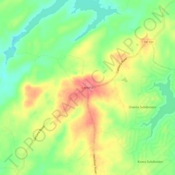 Lantana topographic map, elevation, terrain