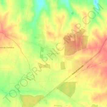 Biscainho topographic map, elevation, terrain
