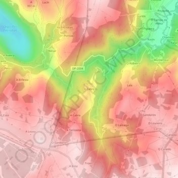 A Cabra topographic map, elevation, terrain