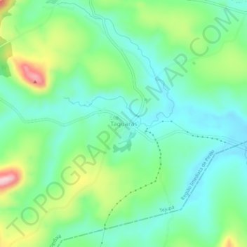 Taquaras topographic map, elevation, terrain