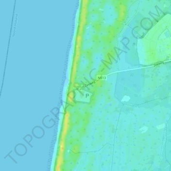 Castricum aan Zee topographic map, elevation, terrain