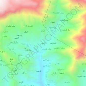 Al Hijr topographic map, elevation, terrain