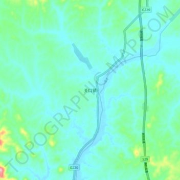 Guankou topographic map, elevation, terrain