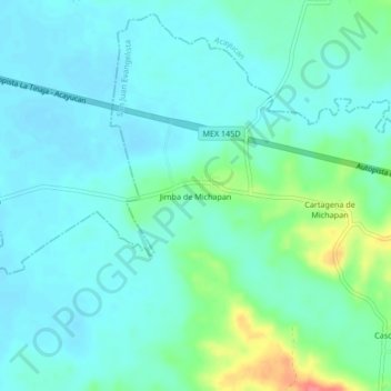 Jimba de Michapan topographic map, elevation, terrain