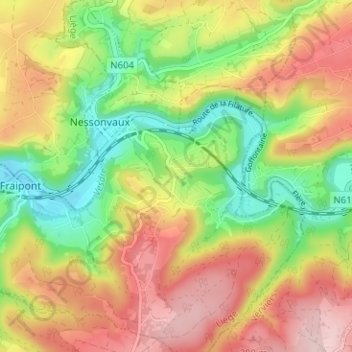 Trasenster topographic map, elevation, terrain