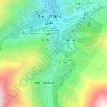 cascade topographic map, elevation, terrain