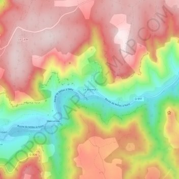 Le Monna topographic map, elevation, terrain