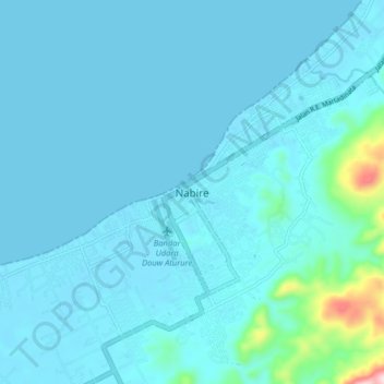 Nabire topographic map, elevation, terrain