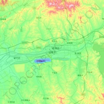 Fushun topographic map, elevation, terrain
