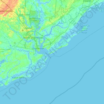 Sullivan's Island topographic map, elevation, terrain