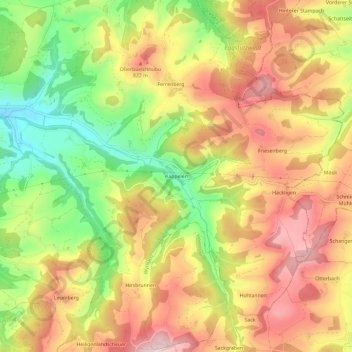 Kappelen topographic map, elevation, terrain