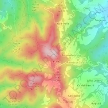 Monte San Vito topographic map, elevation, terrain