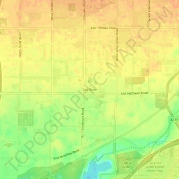 Salt River topographic map, elevation, terrain