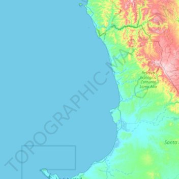 Islote El Pelado topographic map, elevation, terrain