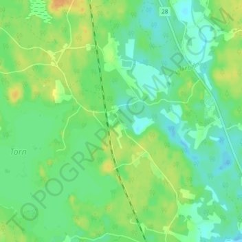 Linnefors topographic map, elevation, terrain