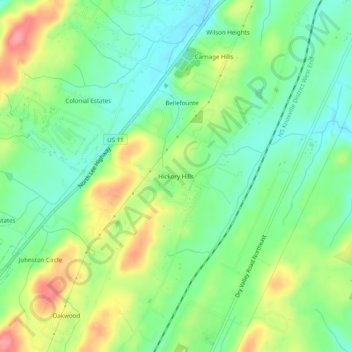 Hickory Hills topographic map, elevation, terrain
