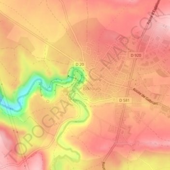 Trou de Bozouls topographic map, elevation, terrain
