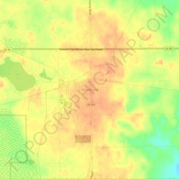 Vestaburg topographic map, elevation, terrain