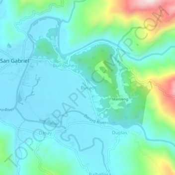 Bucao topographic map, elevation, terrain