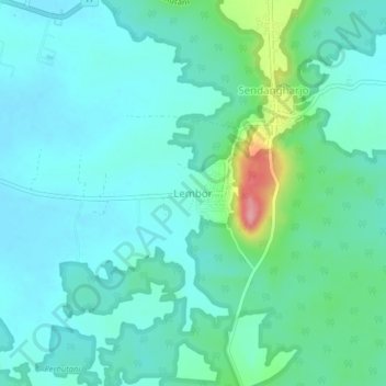 Lembor topographic map, elevation, terrain