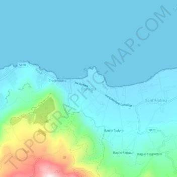 Bonagia topographic map, elevation, terrain