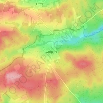 Langlire topographic map, elevation, terrain