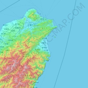 Yilan County topographic map, elevation, terrain