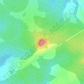 Hill topographic map, elevation, terrain
