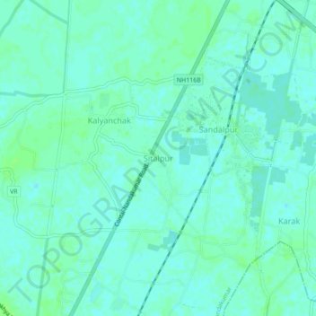 Sitalpur topographic map, elevation, terrain