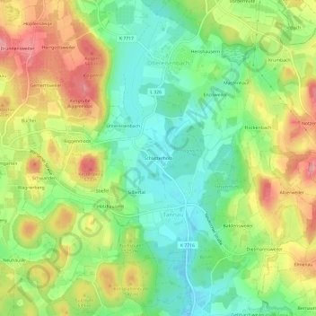 Schletterholz topographic map, elevation, terrain