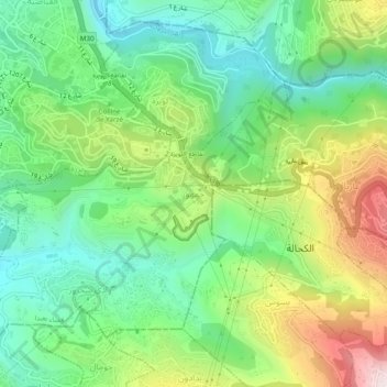 Jamhour topographic map, elevation, terrain