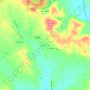 Hamilton Town topographic map, elevation, terrain