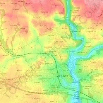 Kerfontaine topographic map, elevation, terrain