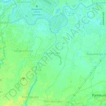 Sukamukti topographic map, elevation, terrain