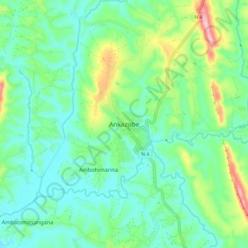 Ankazobe topographic map, elevation, terrain