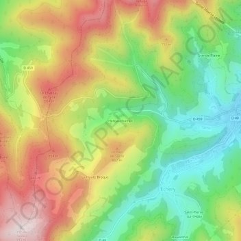 Hergauchamps topographic map, elevation, terrain