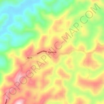Madeke topographic map, elevation, terrain