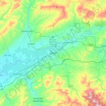 Ash Shalif topographic map, elevation, terrain