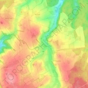 Ringschnait topographic map, elevation, terrain