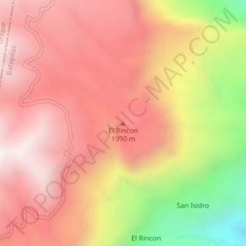 El Rincon topographic map, elevation, terrain
