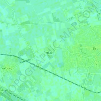 Lijnden topographic map, elevation, terrain