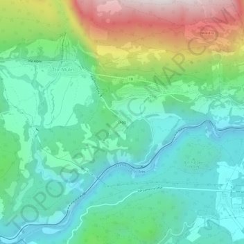 Digg topographic map, elevation, terrain